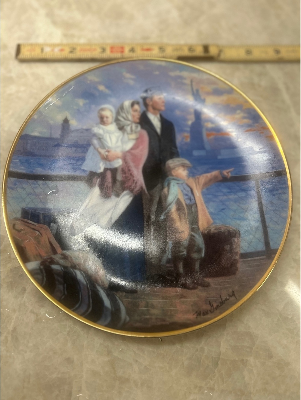 Vintage 1991 Franklin Mint "Gateway to America" Collector Plate - Max Ginsburg
